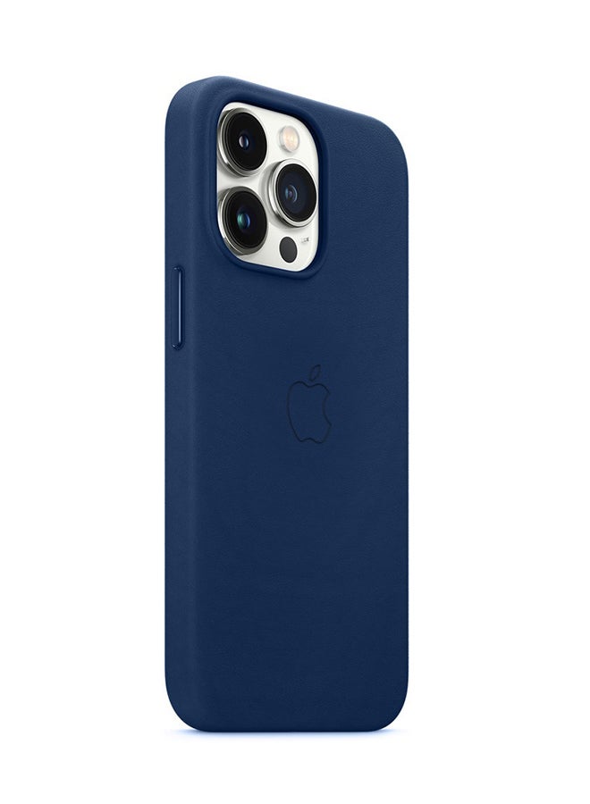 MARGOUN - Protective Leather Case Cover With MagSafe for iPhone 13 Pro Max Blue - Image 1