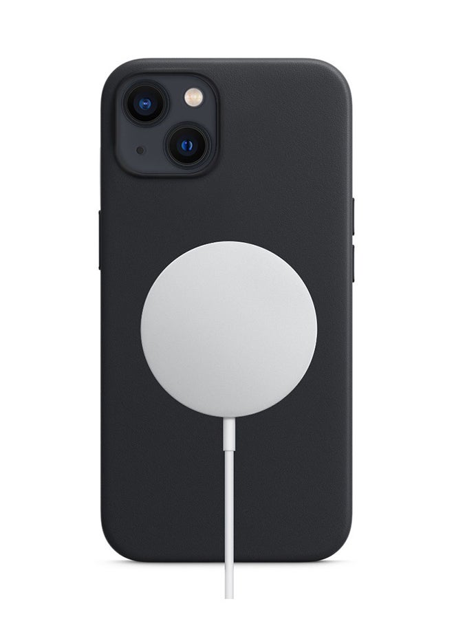 MARGOUN - Premium PU Leather Case Cover With MagSafe Wireless Charging For iPhone 13 Black - Image 1