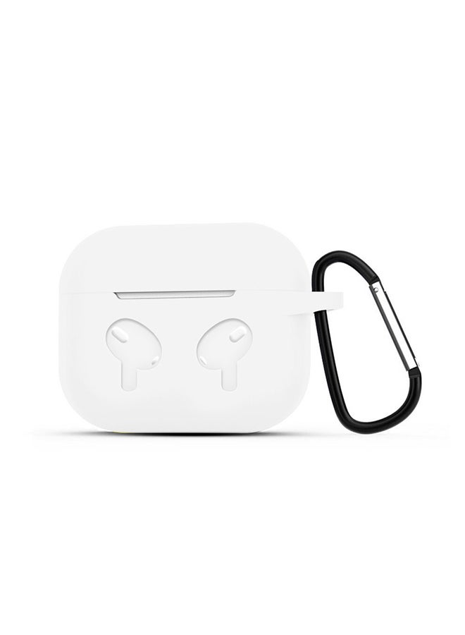 MARGOUN - Shockproof Silicone Case Cover With Keychain For Apple AirPods 3 (3rd Generation) White - Image 1