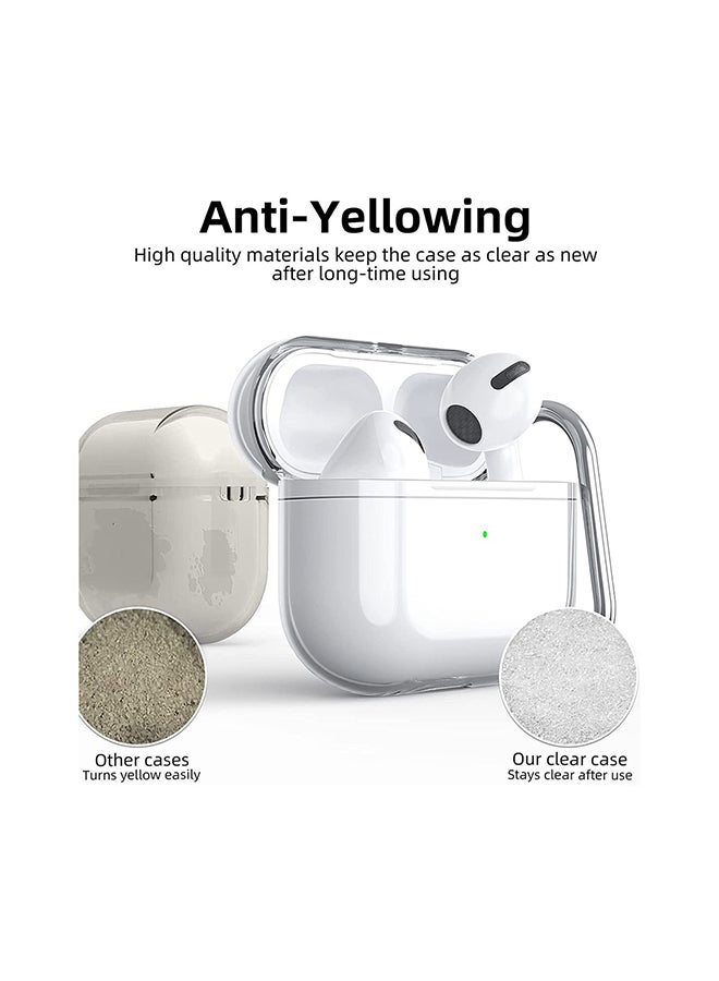 MARGOUN - Shockproof Case Transparent TPU Cover With Keychain For Apple AirPods 3 (3rd Generation) Clear - Image 1