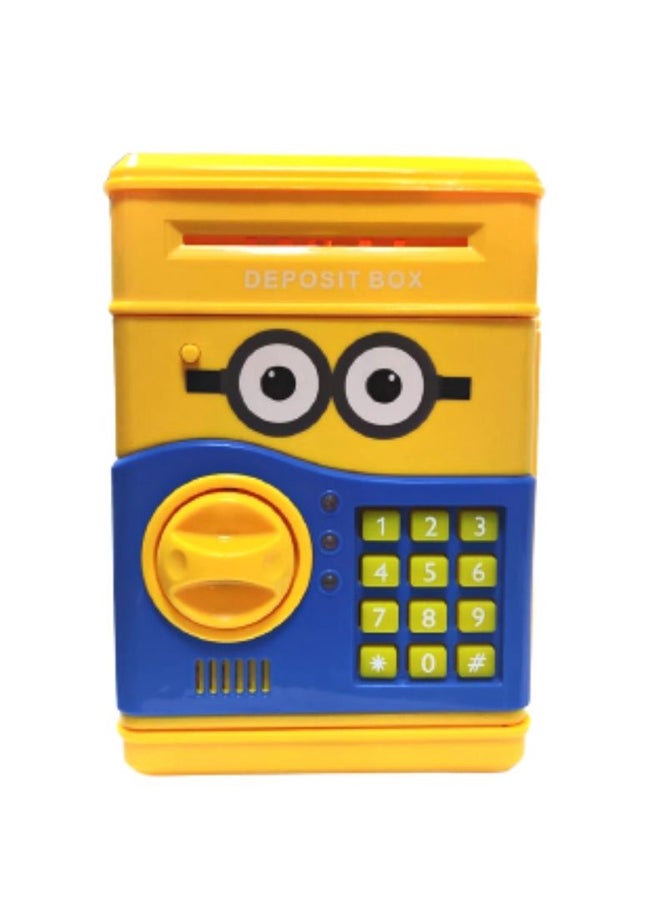 Cartoon - Large Capacity Creative Design Minion Piggy Bank Mini Atm Animation Safe Box 15x20x14cm - Image 1