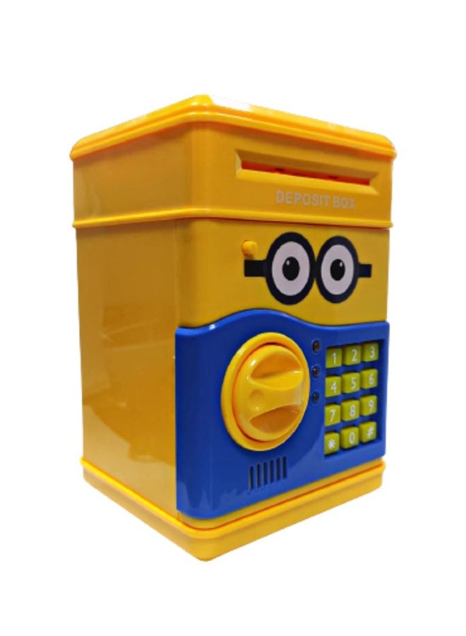 Cartoon - Large Capacity Creative Design Minion Piggy Bank Mini Atm Animation Safe Box 15x20x14cm - Image 1