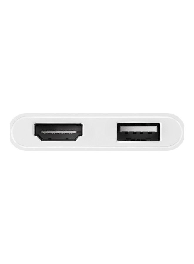 ريل مي - موزع Type-C بمنفذي USB3.2 و HDMI 1.4 أبيض - Image 1