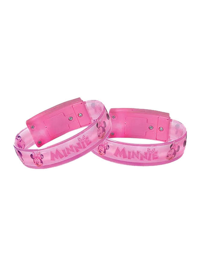 Amscan 4-Piece Disney Minnie Mouse Forever Light-Up Bracelet Favors 3inch Supplies Birthday Gift Toys, Return Gifts for Party 3inch 