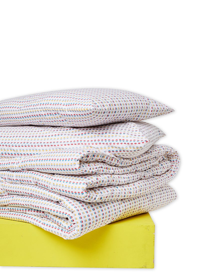 Amal Comforter Set With Pillow Cover 50X75 Cm, Comforter 260X240 Cm - For King/Super King Size Mattress - 100% Cotton Percale - Sleep Well Lightweight And Warm Bed Linen Cotton White/Yellow/Red  - Image 2