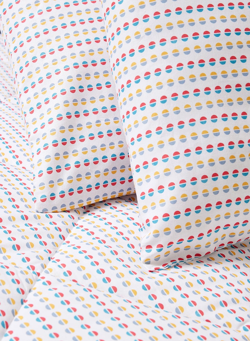 Amal Comforter Set With Pillow Cover 50X75 Cm, Comforter 260X240 Cm - For King/Super King Size Mattress - 100% Cotton Percale - Sleep Well Lightweight And Warm Bed Linen Cotton White/Yellow/Red  - Image 3