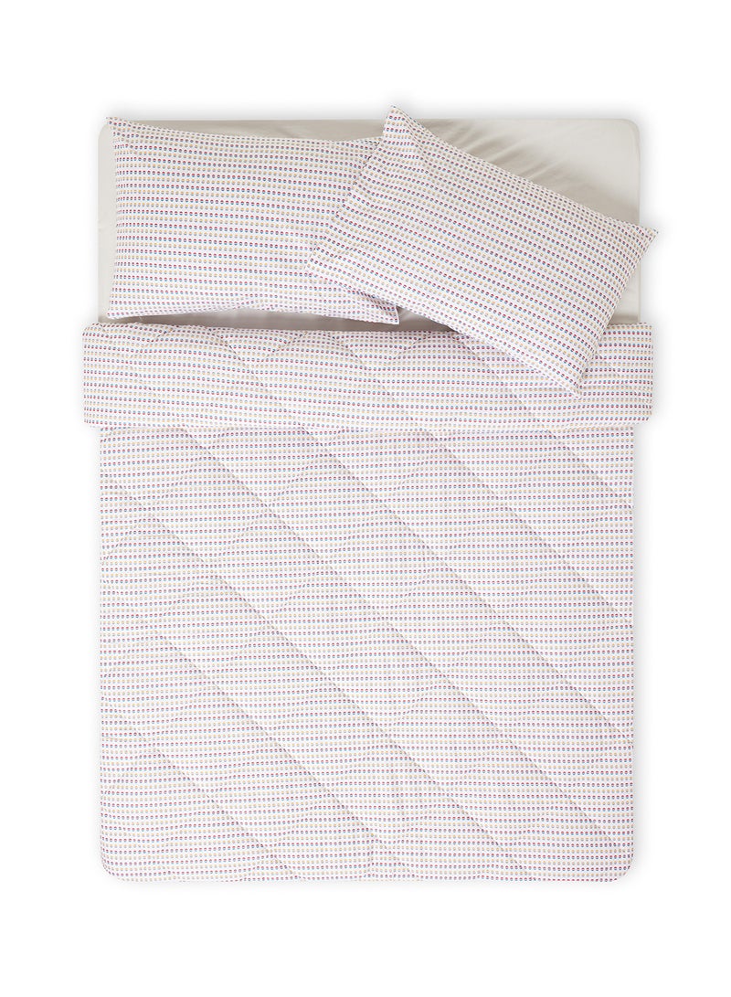 Amal Comforter Set With Pillow Cover 50X75 Cm, Comforter 260X240 Cm - For King/Super King Size Mattress - 100% Cotton Percale - Sleep Well Lightweight And Warm Bed Linen Cotton White/Yellow/Red  - Image 4