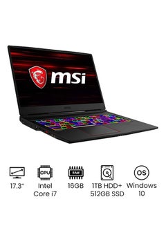 GE75 Raider 8SF Laptop With 17.3-Inch Display, Core i7 Processor/16GB RAM/1TB HDD+512GB SSD Hybrid Drive/8GB NVIDIA GeForceÂ RTX 2070 Graphic Card With Bag International Version Black