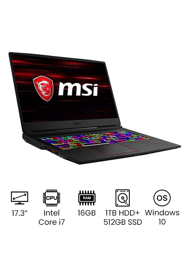 MSI - GE75 Raider 8SF Laptop With 17.3-Inch Display, Core i7 Processor/16GB RAM/1TB HDD+512GB SSD Hybrid Drive/8GB NVIDIA GeForceÂ RTX 2070 Graphic Card With Bag International Version Black - Image 1