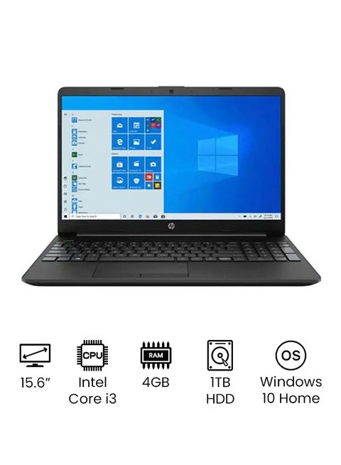 لابتوب 15s-du2100TU بشاشة مقاس 15.6 بوصة، معالج كور i3-1005G1/الجيل الحادي عشر/ويندوز 10 هوم/ذاكرة رام سعة 4 جيجابايت/محرك أقراص صلبة HDD سعة 1 تيرابايت/بطاقة رسومات إنتل بدقة فائقة الوضوح/ويندوز 10/إصدار عالمي أسود فحمي