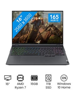 Lenovo Legion 5 Pro Gaming (Upgraded Version) Laptop with 16" FHD , Ryzen 7 5800H Processor / 16GB RAM / NVIDIA GeForce RTX 3060 / 1TB SSD / Windows 10 Home/International Version English/Arabic Storm_Grey  - Image 1