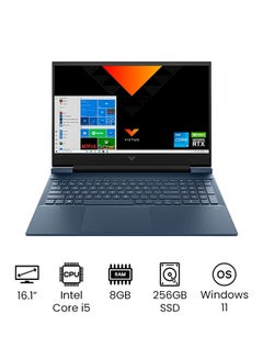 Victus 16-D0023DX Gaming Laptop With 16.1-Inch FHD Display, Core i5-11400H Processer/8GB RAM/256GB SSD/Nvidai GeForce RTX 3050 Graphics Card /International Version English Performance Blue