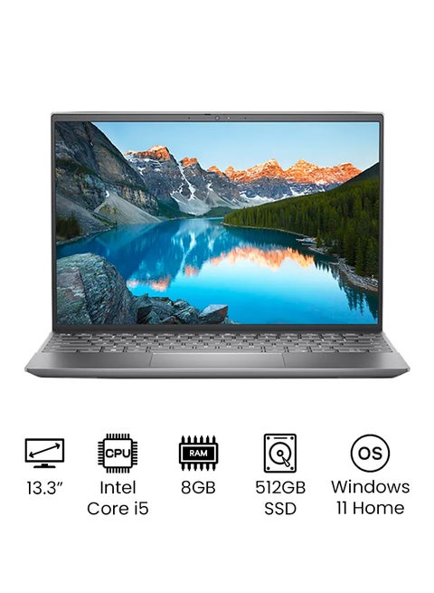 Inspiron 13 5310 (Upgraded Version) Laptop With 13.3-Inch QHD Display, Core i5-11320H Processor / 8GB RAM / 512GB SSD / Intel Iris Xe Graphics / Win 11 Home / McAfee 3 Yr /International Version English/Arabic Silver