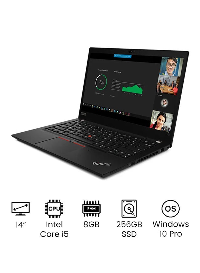 Lenovo ThinkPad T14 Gen2 (Upgraded Version) Laptop With 14-Inch FHD Display, Core i5 Processor/8GB RAM/256GB SSD/Windows 10 Pro/ Intel HD Graphics /International Version English/Arabic Black  - Image 1