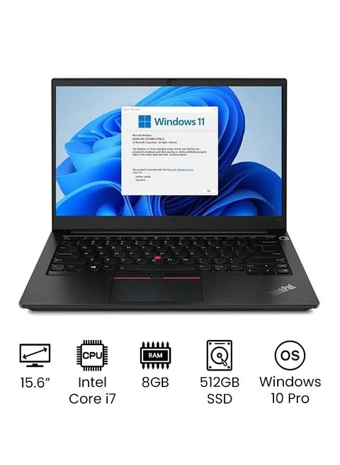 ThinkPad E15 Gen2 (Upgraded Version) Laptop With 15.6-Inch Display, Core-i7-1165G7 Processor/8GB RAM/512GB SSD/Intel Iris Xe Graphics/International Version BLACK BLACK