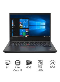 ThinkPad E14 With 14-inch Full HD Display 10th Gen Intel Core i3 10110U/4GB RAM DDR4/1TB HDD/DOS/Intel UHD Graphics/International Version English Black