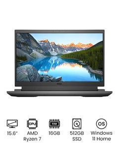 Inspiron G15 5515 Laptop With 15.6-Inch FHD Display, Ryzen 7 5800H Processor / 16GB RAM / 512GB SSD / 4GB NVIDIA GeForce RTX 3050 Ti Graphics / Win 11H /International Version English/Arabic Grey