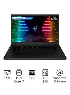 Blade Pro 17 Laptop With 17.3-Inch Display, Core i7-11800H Processer/16GB RAM/1TB SSD/Nvidia GeForce RTX 3070 Graphics Card /International Version English Black