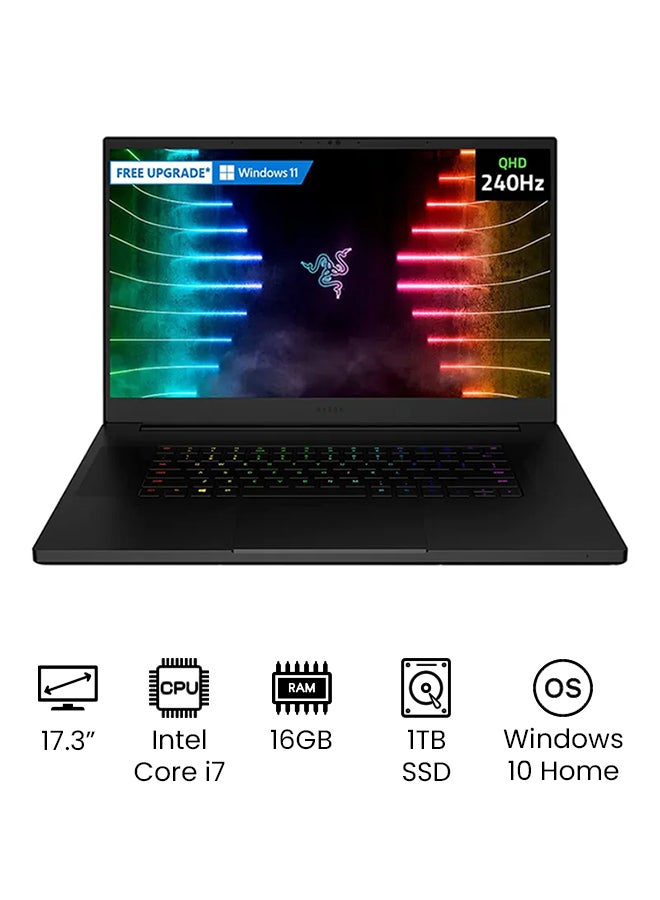 RAZER - Blade Pro 17 Laptop With 17.3-Inch Display, Core i7-11800H Processer/16GB RAM/1TB SSD/Nvidia GeForce RTX 3070 Graphics Card /International Version English Black - Image 1