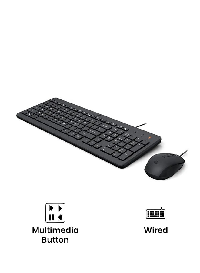 HP - 150 Wired Keyboard And Mouse Set Black - Image 1