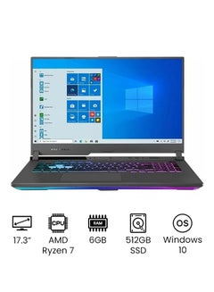 ROG Strix G17 Laptop With 17.3-Inch Display, AMD Ryzen 7-4800H Processer/6GB RAM/512GB SSD/16GB Nvidia GeForce RTX 3060 Graphics Card /International Version English Eclipse Grey