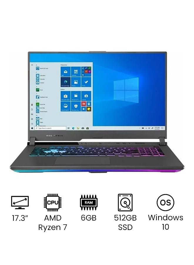 ASUS - ROG Strix G17 Laptop With 17.3-Inch Display, AMD Ryzen 7-4800H Processer/6GB RAM/512GB SSD/16GB Nvidia GeForce RTX 3060 Graphics Card /International Version English Eclipse Grey - Image 1