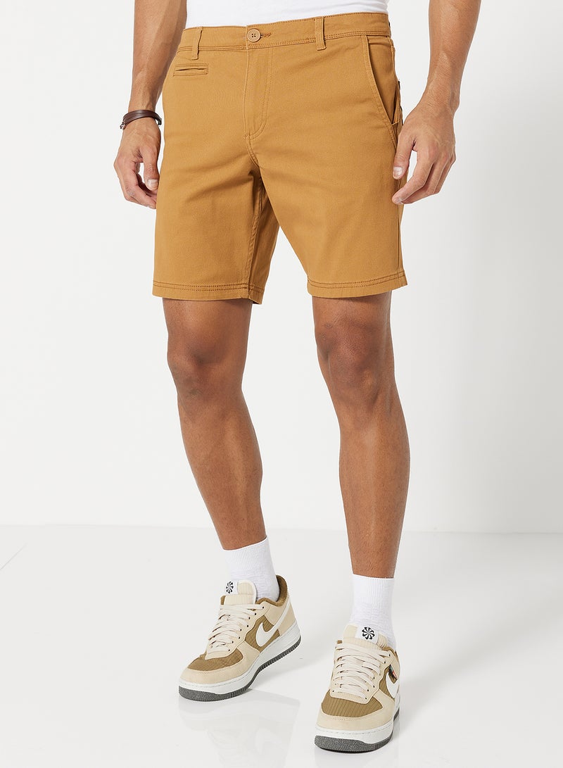 Solid Pattern Premium Shorts Camel - v1652982057/N48948571V_1