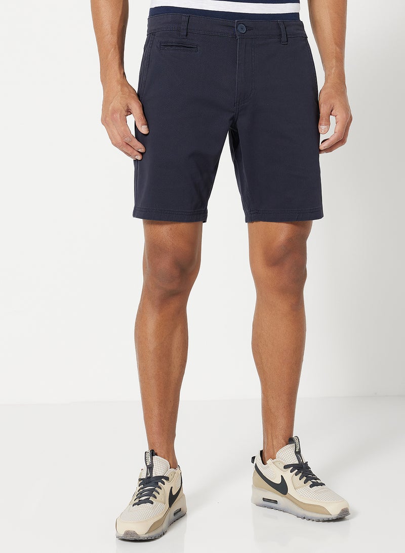 Noon East - Solid Pattern Premium Shorts Navy Blue - Image 1