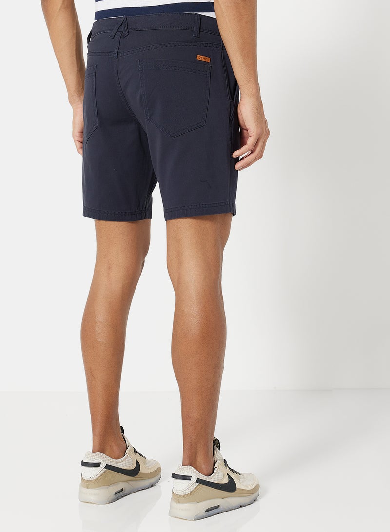 Noon East - Solid Pattern Premium Shorts Navy Blue - Image 1