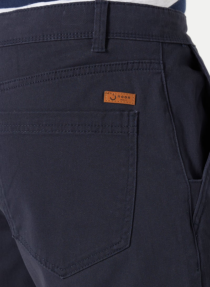 Noon East - Solid Pattern Premium Shorts Navy Blue - Image 1