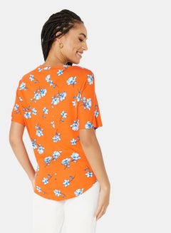 NEW LOOK Floral Print Top Orange  - Image 2