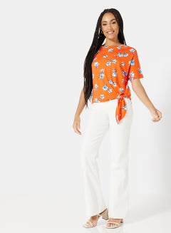 NEW LOOK Floral Print Top Orange  - Image 3