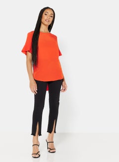 NEW LOOK Frill Sleeve Top Red  - Image 3