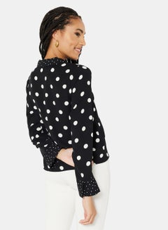 NEW LOOK Polka Dot Print Shirt Black  - Image 2