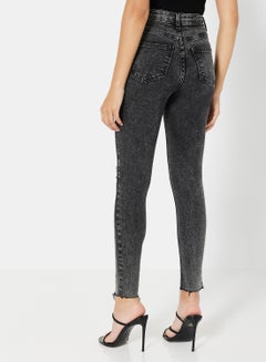 NEW LOOK Faded High Waist Ripped Jeans Grey  - Image 2