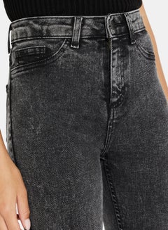 NEW LOOK Faded High Waist Ripped Jeans Grey  - Image 4