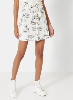 NEW LOOK Printed Skirt White  - Image 1