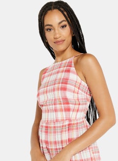 NEW LOOK Checkered Midi Dress Multicolour  - Image 4
