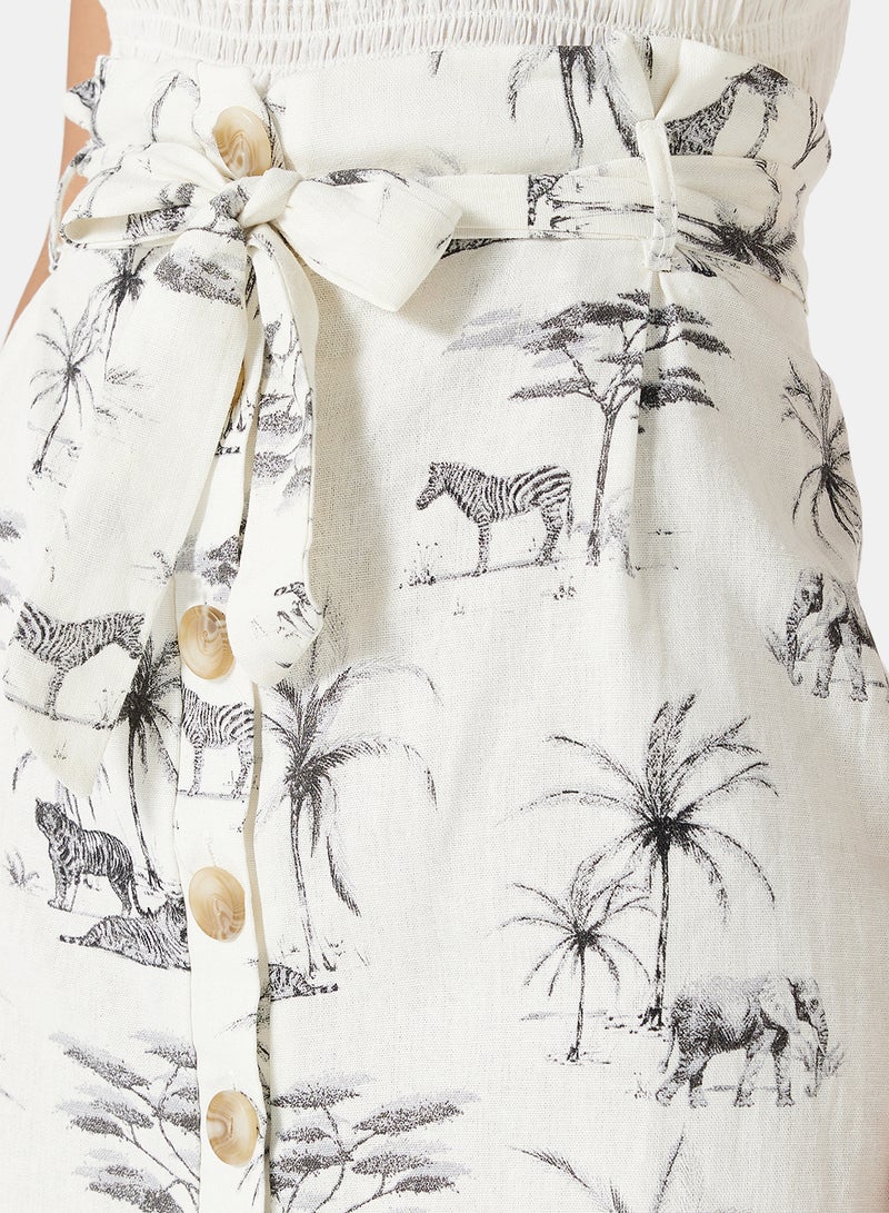 NEW LOOK - Printed Skirt White - Image 1