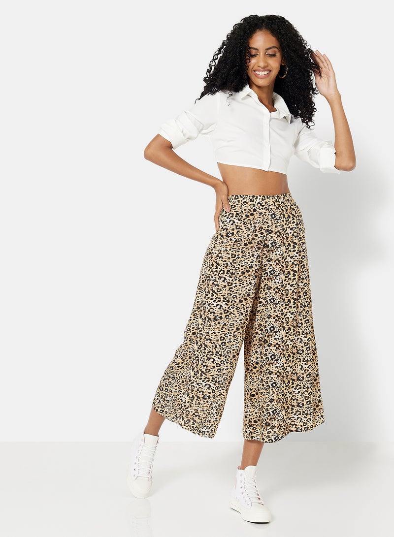 NEW LOOK - Leopard Print Culottes Multicolour - Image 1