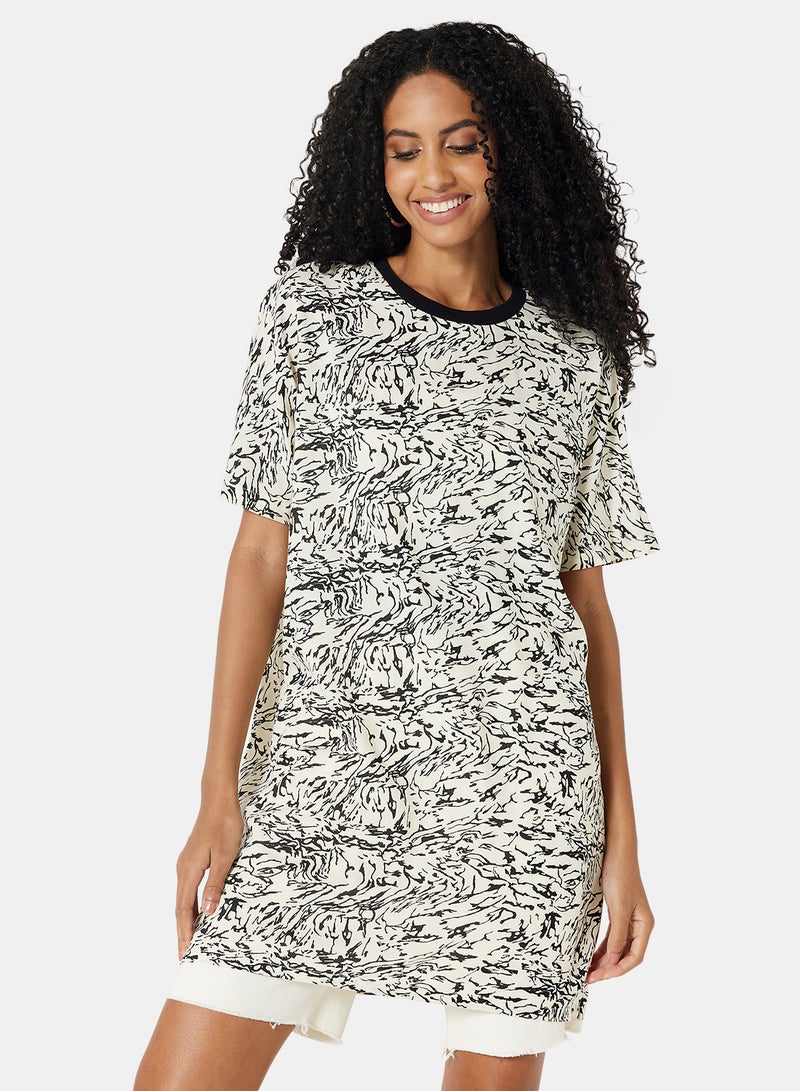 NOISY MAY Sula Rib Long Sleeve Top Black/White  - Image 1