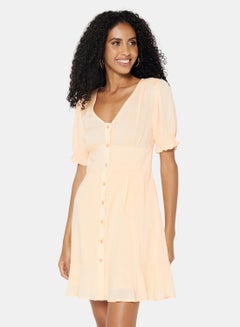 NA-KD Flared Dress Ecru  - Image 1