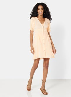 NA-KD Flared Dress Ecru  - Image 3