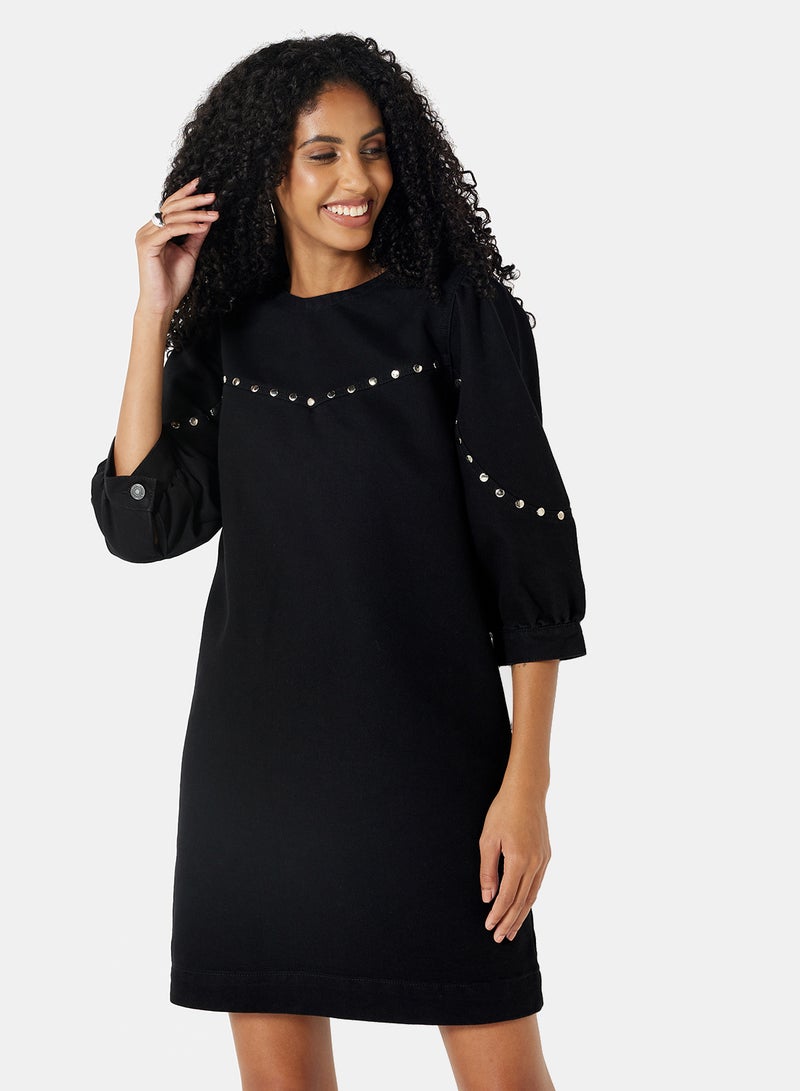 Studded Mini Dress Black - v1652982111/N42588122V_1