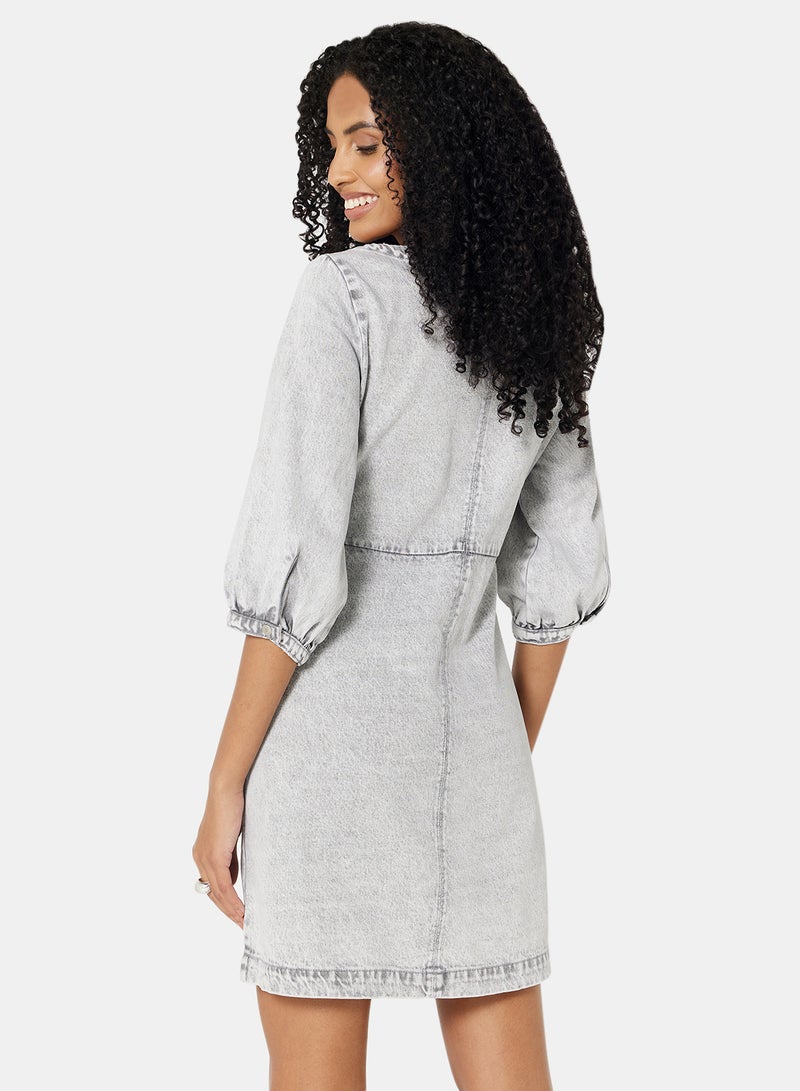 NOISY MAY - Denim Dress Grey - Image 1