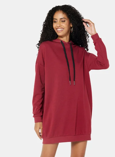 NOISY MAY Mini Hooded Dress Red