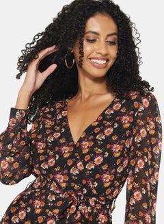 NA-KD Floral Dress Black  - Image 4