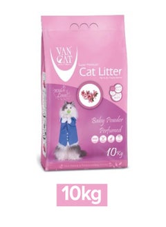 VAN CAT Clumping Bentonite Cat Litter Baby Powder White 10kg  - Image 1