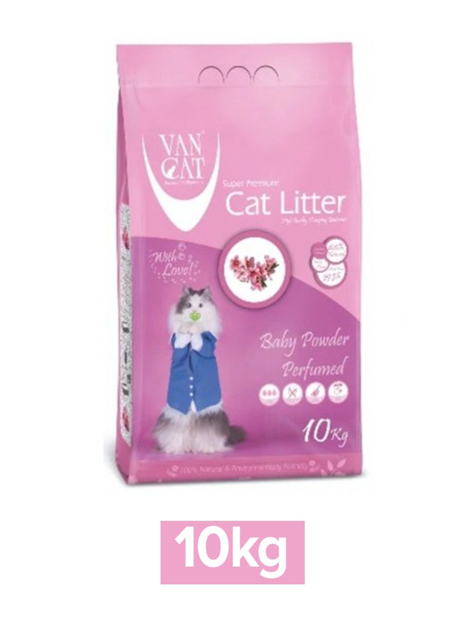 VAN CAT Clumping Bentonite Cat Litter Baby Powder White 10kg - Image 1
