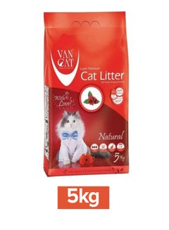 VAN CAT Clumping Bentonite Cat Litter Unscented White 5kg  - Image 1